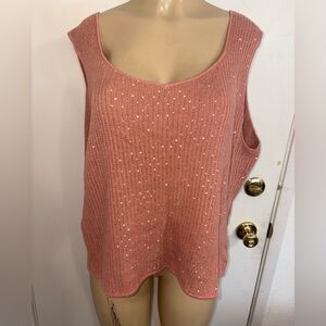 Dana Buchman Woman Knit Sequins Sleeveless Top Size 3X